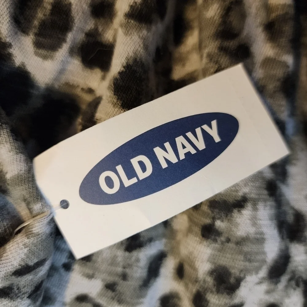 NWT Old Navy Waist-Defined Slub-Knit T-Shirt Dress Leopard Animal Print XS New - Picture 9 of 9